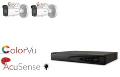 NVR met 24/7 kleurbeeld 2 x camera 4 MP  hikvision