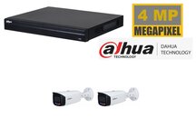 Dahua NVR met 2 x 4 MP TIOC camera  2 weg audio  