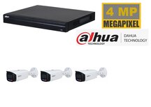 Dahua NVR met 3 x 4 MP TIOC camera  2 weg audio  
