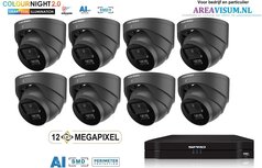 NVR 1TB met 8 x 4MP camera COLOUR NIGHT 2.0 met microfoon. zw