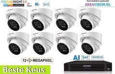 NVR 1TB met 8 x 4MP camera COLOUR NIGHT 2.0 met microfoon.