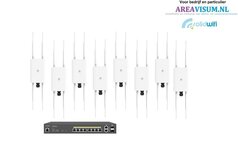 8 x EnGenius Cloud ECW160 met EnGenius Cloud AI ECS1112FP