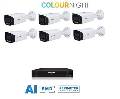 SPRO camera 5MP x 6 - kit met kleur-nachtzicht en audio