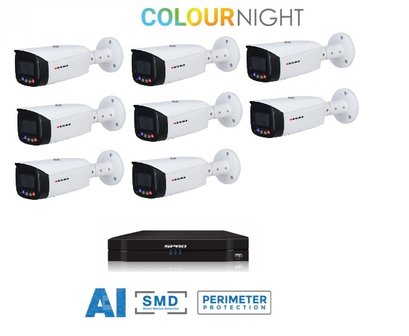 SPRO camera 5MP x 8 - kit met kleur-nachtzicht en audio