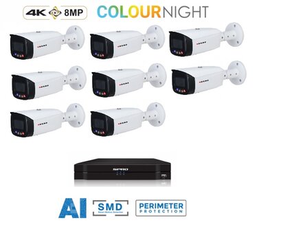 SPRO camera 8MP x 8 - kit met kleur-nachtzicht en audio