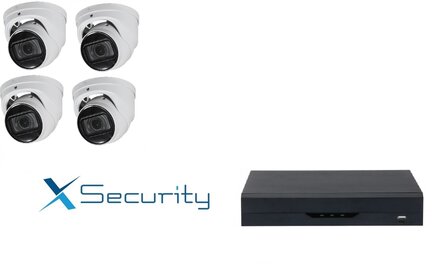 X-security NVR  met 4 x 8MP starlight camera + audio