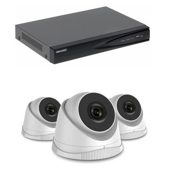 Camerabewaking systeem met 3 x 4MP HD  Dome camera – draadloos