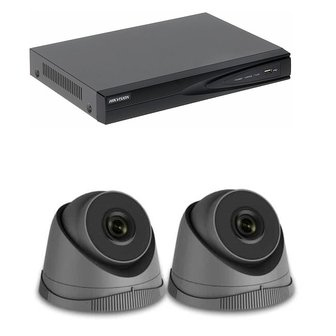 Camerabewaking systeem met 2 x 4MP HD  Dome camera – draadloos antraciet