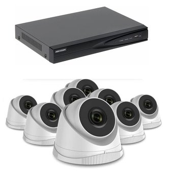 Camerabewaking systeem met 8 x 4MP HD  Dome camera – bekabeld