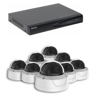 Basic series Camerabewaking set met 8 x 4MP HD Dome camera – bekabeld 