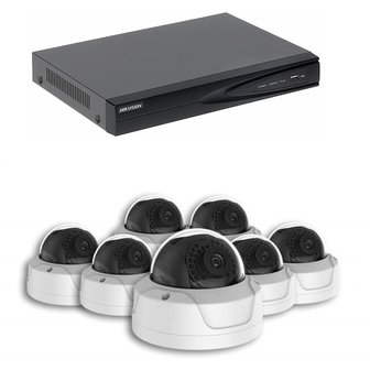 Basic series Camerabewaking set met 7 x 4MP HD Dome camera &ndash; bekabeld 