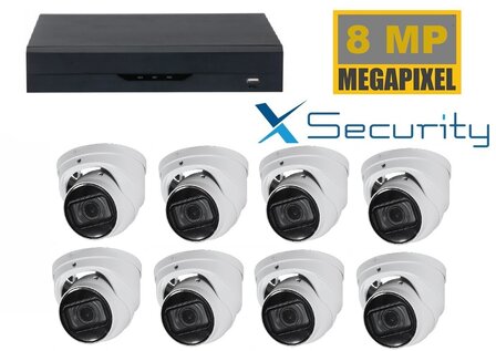 X-security NVR  met 8 x 8MP starlight camera + audio