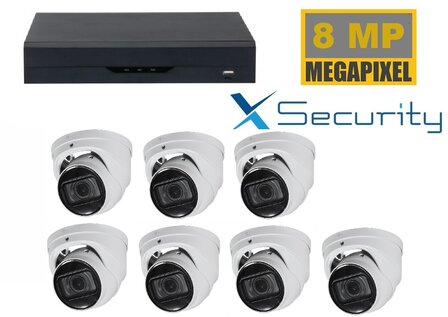 X-security NVR  met 7 x 8MP starlight camera + audio