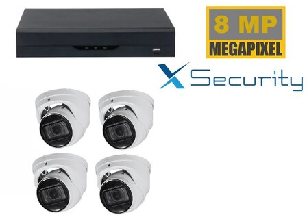 X-security NVR  met 4 x 8MP starlight camera + audio