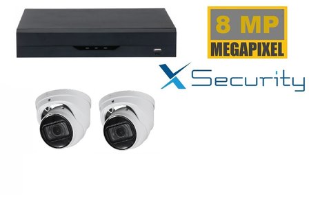 X-security NVR  met 2 x 8MP starlight camera + audio