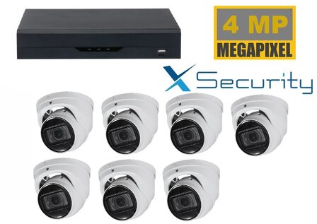 X-security NVR  met 7 x 4MP starlight camera