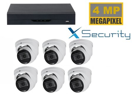 X-security NVR  met 6 x 4MP starlight camera