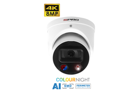 SPRO turret camera 7 x 8MP - kit met kleur-nachtzicht en audio TIOC 2.0 