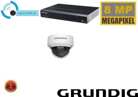 NVR met Grundig 1 x 8MP dome camera met ingebouwde microfoon