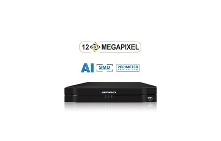 SPRO NVR 2TB met 2 dubbele 4MP full color camera met audio.