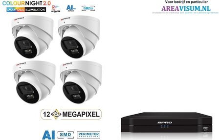 NVR 1TB met 4 x 4MP camera COLOUR NIGHT 2.0 met microfoon.