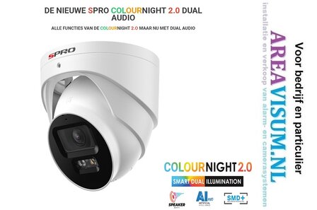 NVR 1TB met 5 x 4MP camera COLOUR NIGHT 2.0 met microfoon.