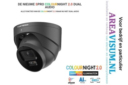 NVR 1TB met 1 x 4MP camera COLOUR NIGHT 2.0 met microfoon. zw