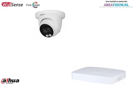 Dahua 8ch. NVR met 1 x 4MP Lite AI Full-color Warm wit licht LED Eyeball