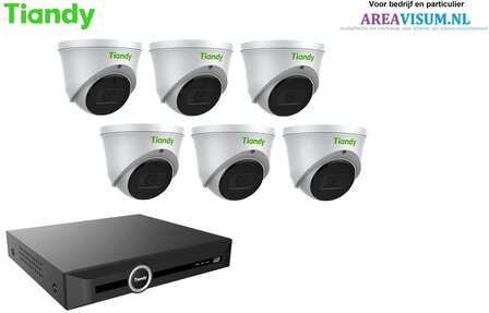 Tiandy NVR met 6 x 4MP turret camera