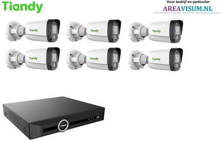 Tiandy NVR met 6 x 4MP bullet camera