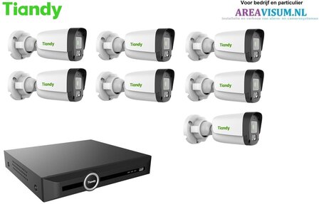 Tiandy NVR met 7 x 4MP bullet camera