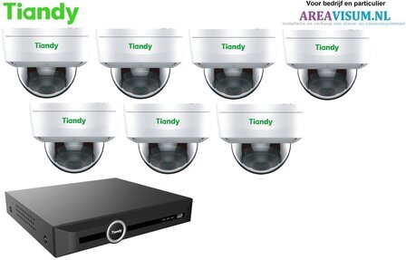 Tiandy NVR met 7 x 5MP dome camera  met microfoon