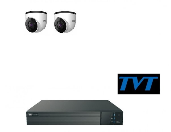 TVT camerasysteem 2TB met 2 x 4MP en 1-weg audio