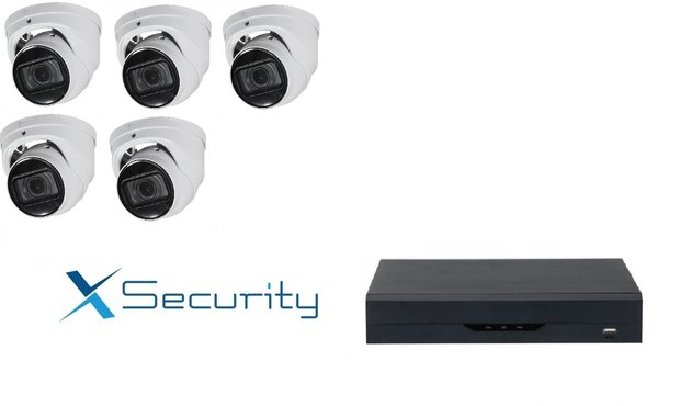 X-security NVR  met 5 x 8MP starlight camera + audio