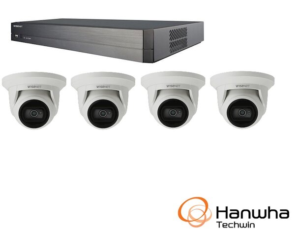 Hanwha camerasysteem met 4 camera 5MP