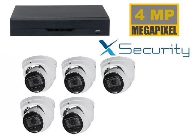 X-security NVR  met 5 x 4MP starlight camera