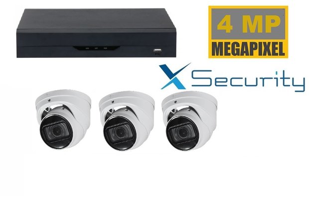 X-security NVR  met 3 x 4MP starlight camera