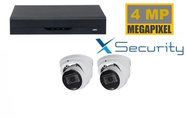 X-security NVR  met 2 x 4MP starlight camera