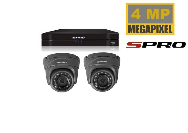 SPRO Basic systeem met 2 X 4MP camera antraciet