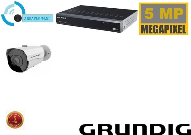 NVR met Grundig 1 x 5MP bullet camera met ingebouwde microfoon