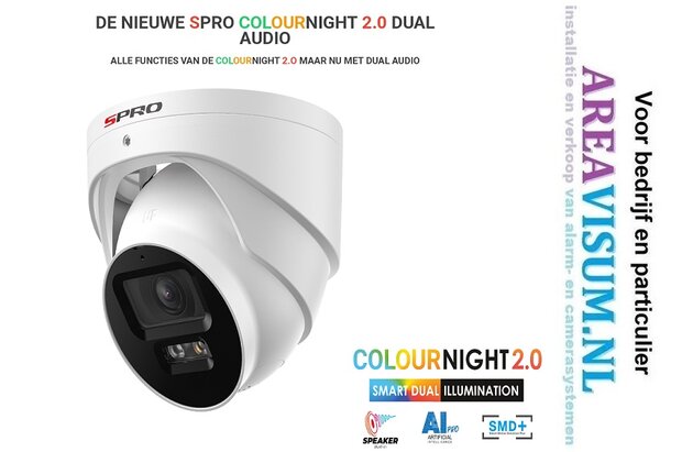 NVR 1TB met 4 x 4MP camera COLOUR NIGHT 2.0 met microfoon.