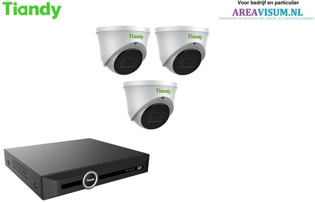 Tiandy NVR met 3 x 4MP turret camera