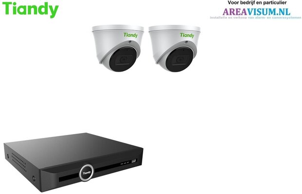 Tiandy NVR met 2 x 4MP turret camera