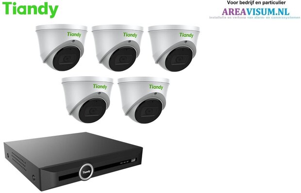 Tiandy NVR met 5 x 4MP turret camera