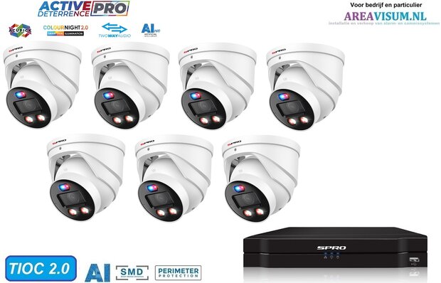 NVR 1TB met 7 x 8mp  colournight 2.0 active deterrence pro camera 